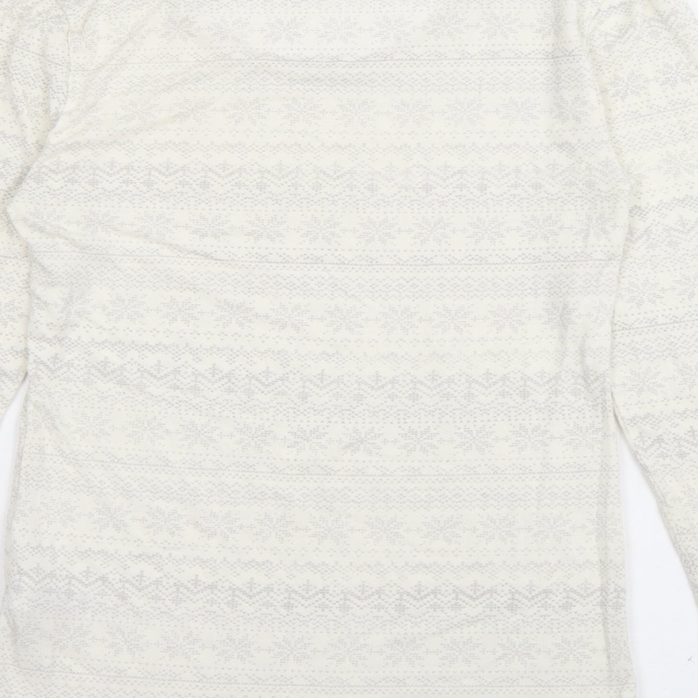 Marks and Spencer Womens White Scoop Neck Acrylic Pullover Jumper Size 12