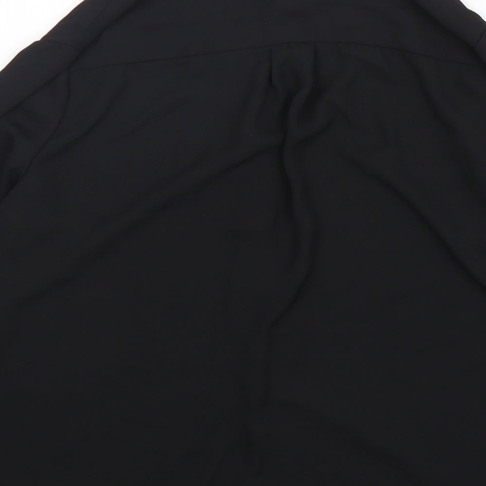 Golden Live Womens Black Polyester Basic Button-Up Size M Collared