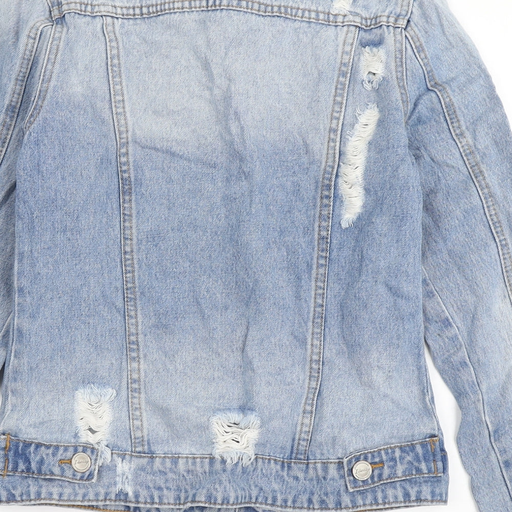 Identity Womens Blue Jacket Size 4 Button