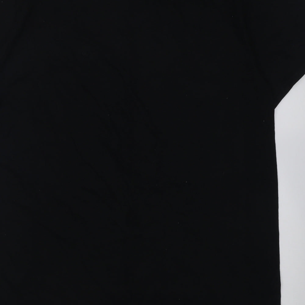 prteworn Womens Black Cotton Basic T-Shirt Size M Crew Neck Pullover - Never stop training