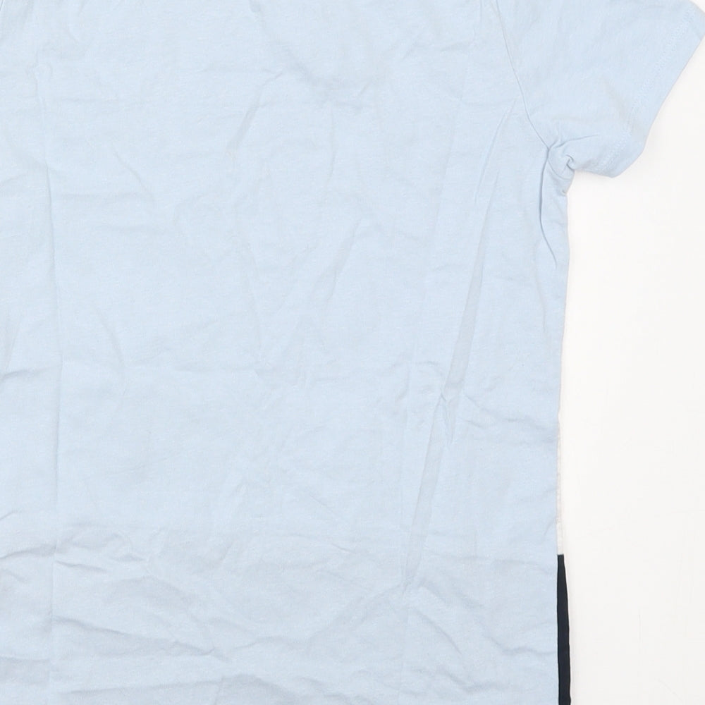 Primark Boys Blue Colourblock Cotton Basic T-Shirt Size 10-11 Years Crew Neck Pullover - Venice Beach California