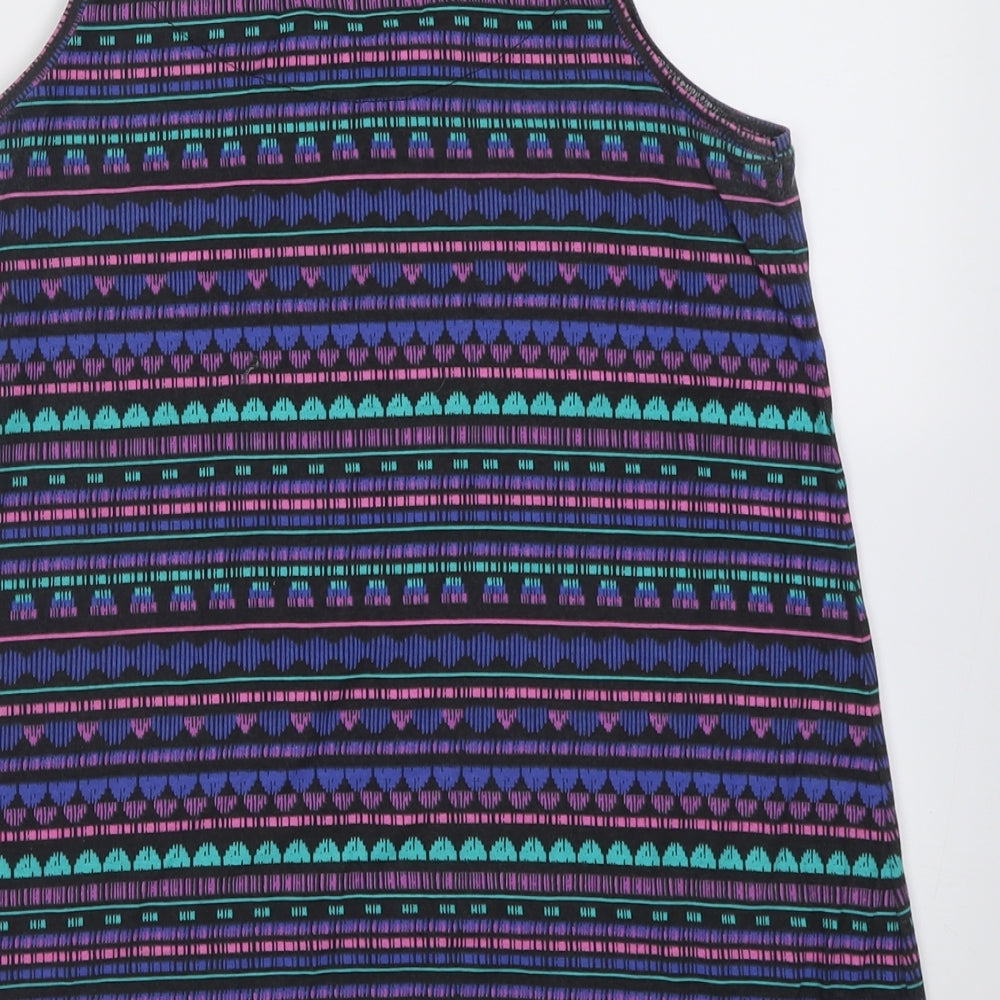 Atmosphere Womens Multicoloured Geometric Polyester Basic Tank Size 6 Scoop Neck