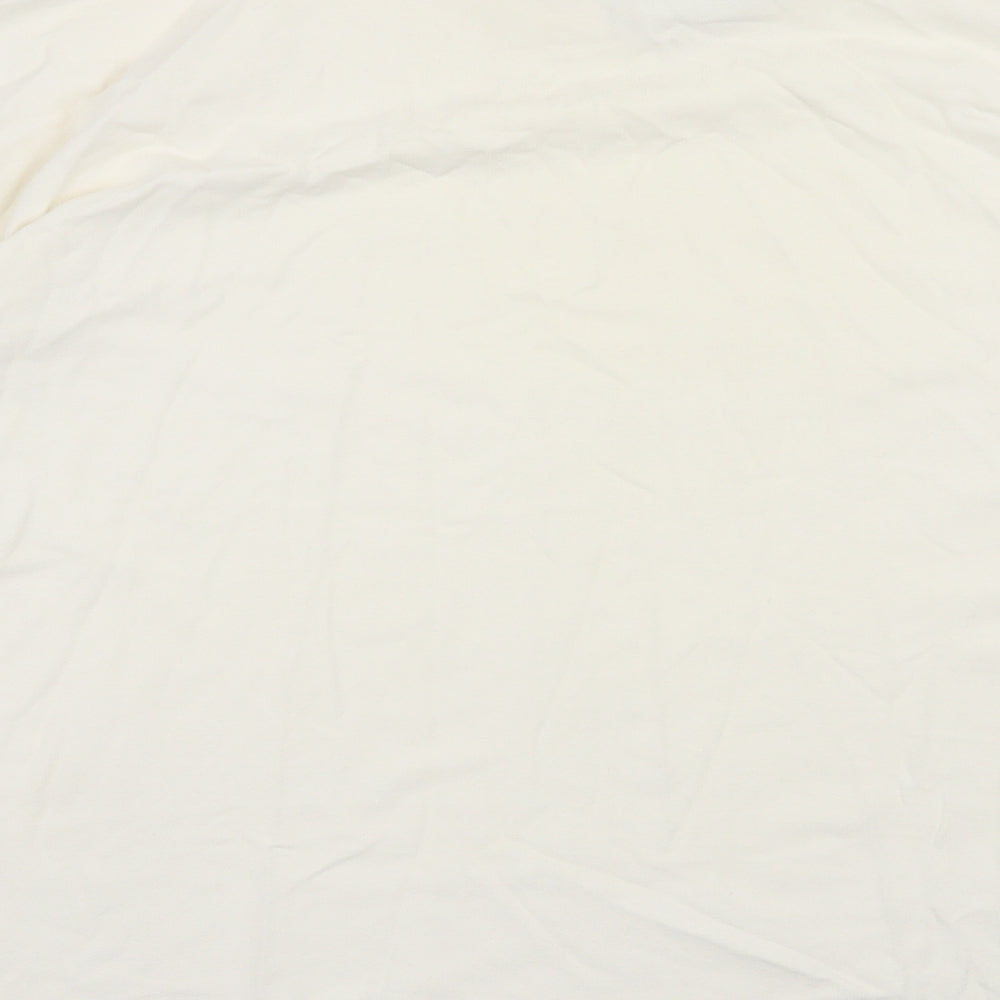 Para Womens Ivory Cotton Basic T-Shirt Size M Roll Neck