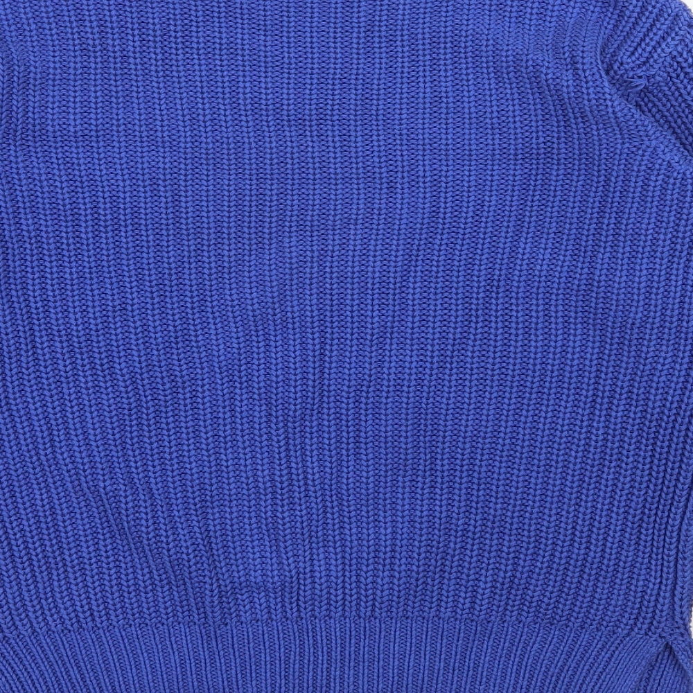 H&M Womens Blue Round Neck Cotton Pullover Jumper Size 6
