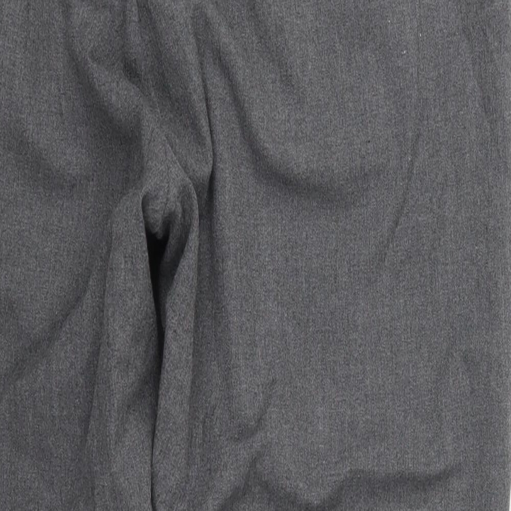 Savior Womens Grey Polyester Trousers Size 14 L24 in Regular