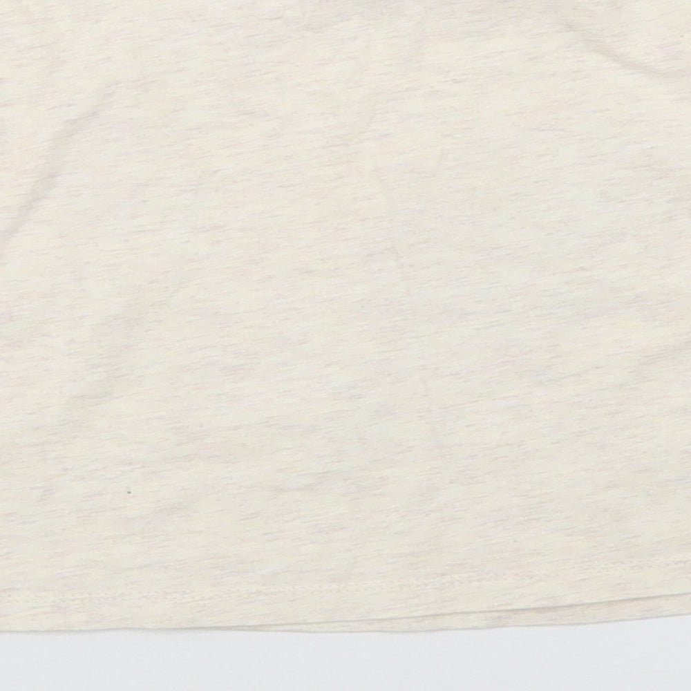 F&F Girls Beige Cotton Basic T-Shirt Size 5-6 Years Crew Neck - Heart