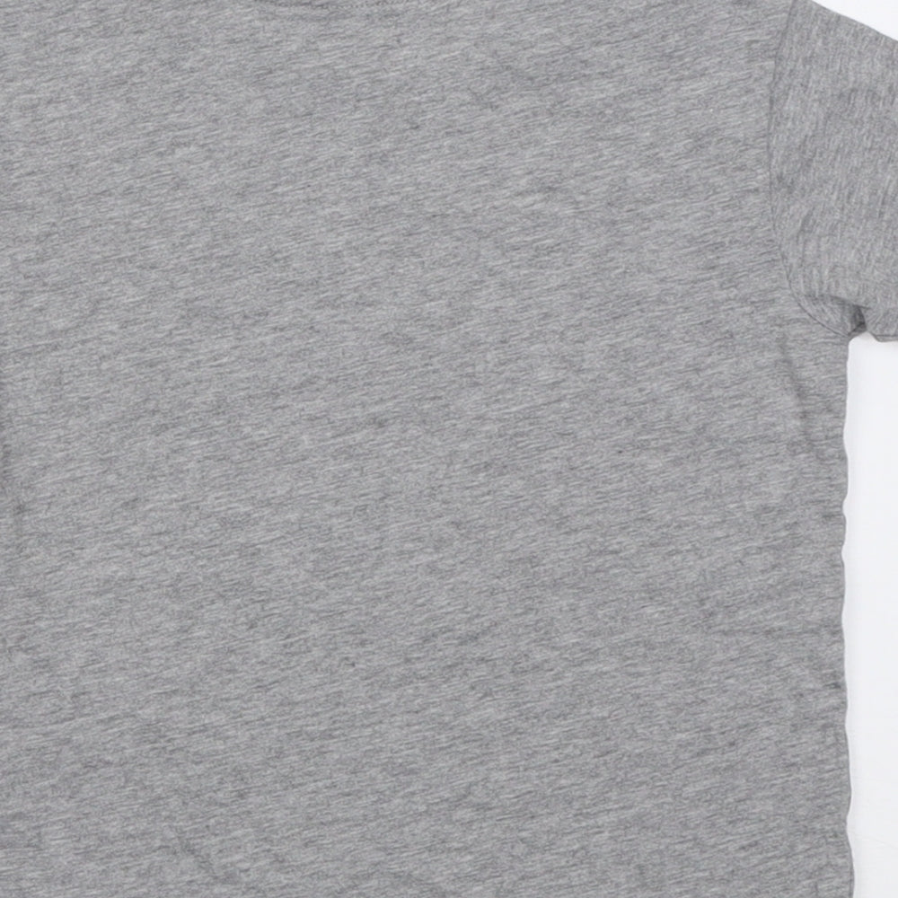 Vertbaudet Boys Grey Coir Basic T-Shirt Size 5 Years Crew Neck Pullover - America