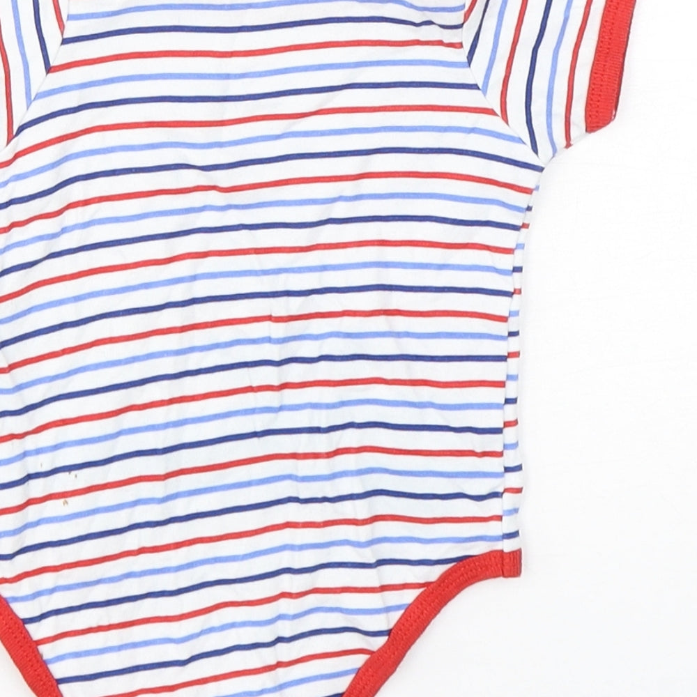 Nursery Time Boys Multicoloured Striped Cotton Babygrow One-Piece Size 0-3 Months Snap