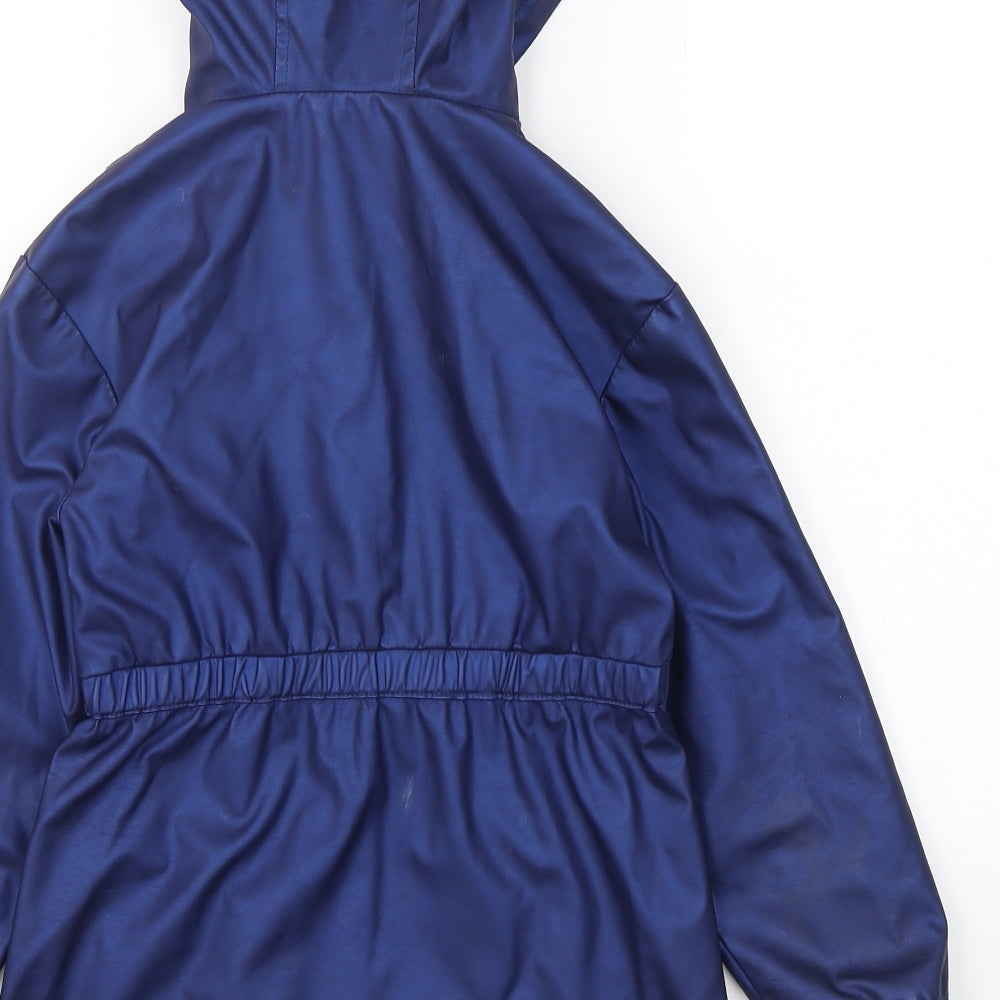 TU Womens Blue Parka Coat Zip