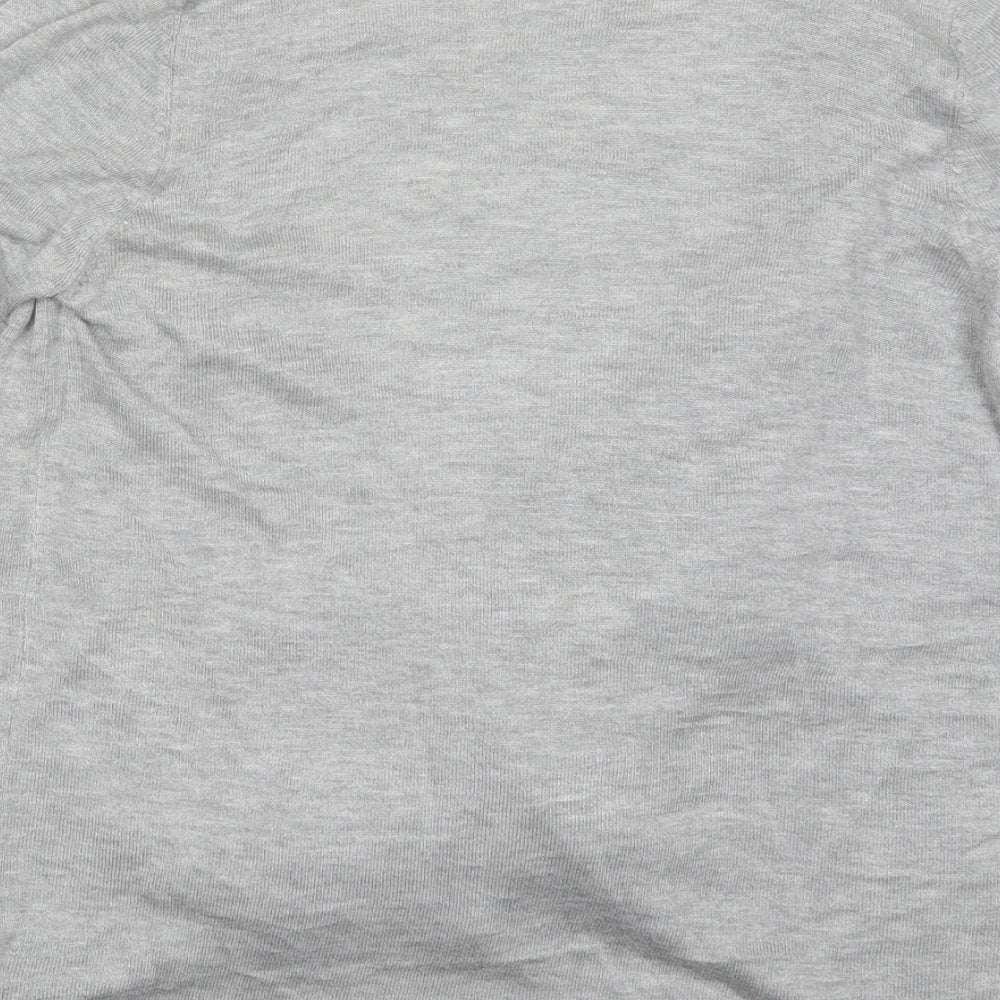 Marks and Spencer Womens Grey V-Neck Viscose Cardigan Jumper Size M