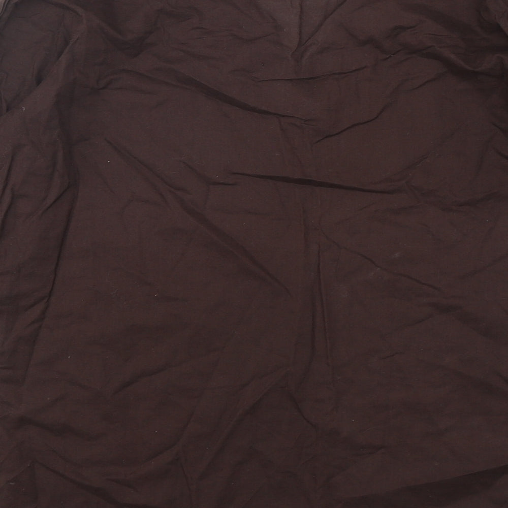 Marks and Spencer Womens Brown Cotton Basic Blouse Size 12 V-Neck