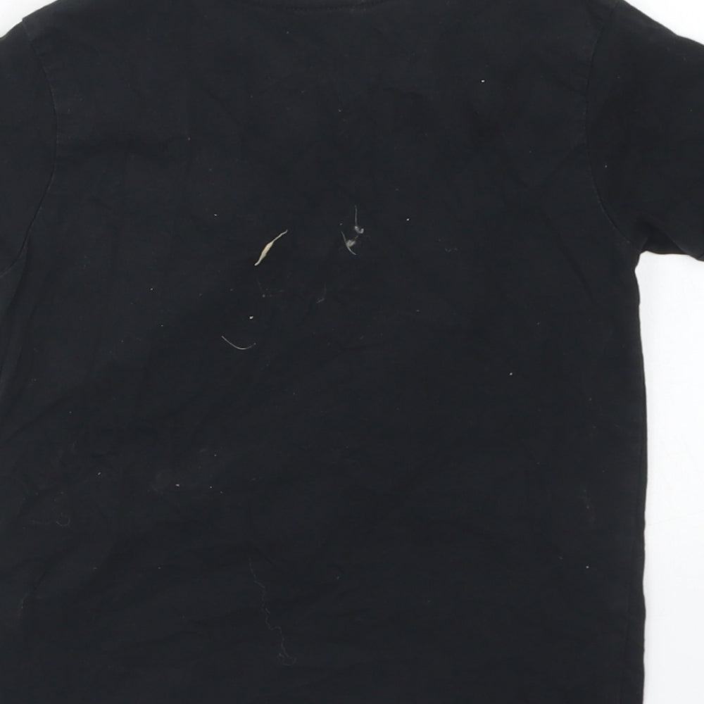 George Boys Black Cotton Basic T-Shirt Size 4-5 Years Crew Neck - Hype