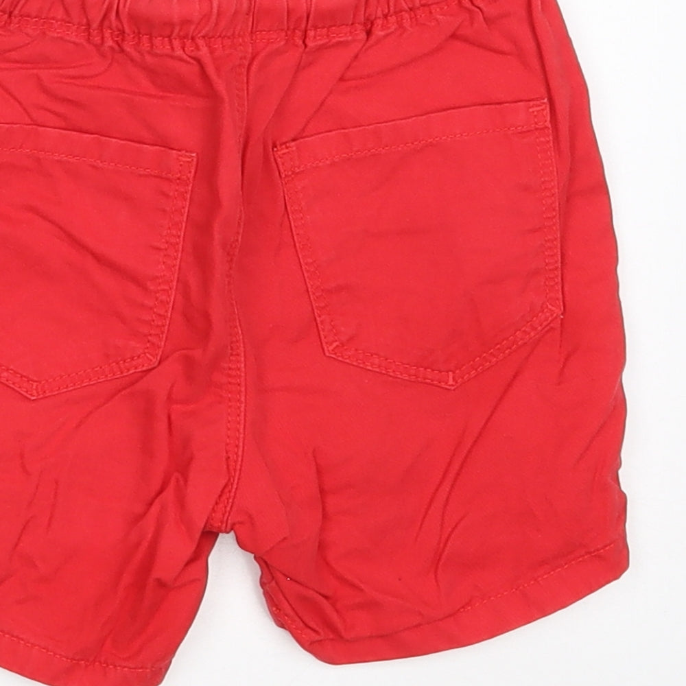 NEXT Boys Red 100% Cotton Chino Shorts Size 2 Years Regular Drawstring