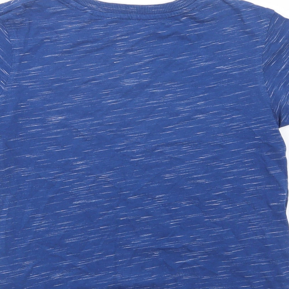 George Boys Blue Cotton Pullover Polo Size 6-7 Years Crew Neck Pullover