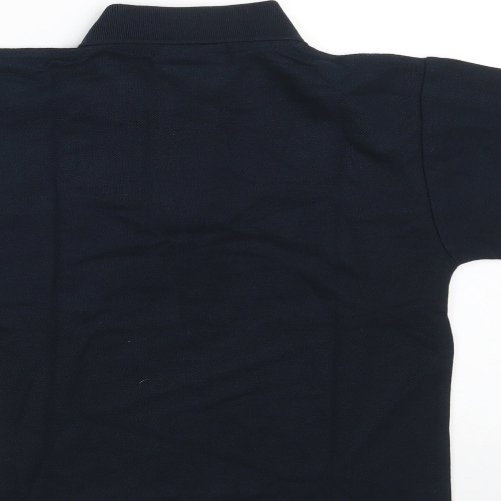 Uneek Boys Blue Cotton Pullover Polo Size 5-6 Years Collared Button