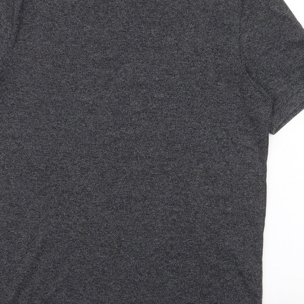 F&F Mens Grey Cotton Polo Size S Collared Button