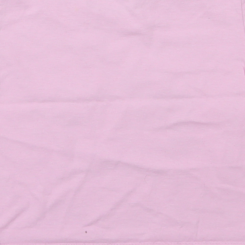 Fruit of the Loom Girls Pink 100% Cotton Basic T-Shirt Size 12-18 Months Round Neck Pullover - London, Butterflies