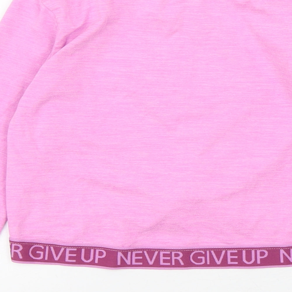 Dunnes Stores Girls Purple Polyester Basic T-Shirt Size 6-7 Years Round Neck Pullover