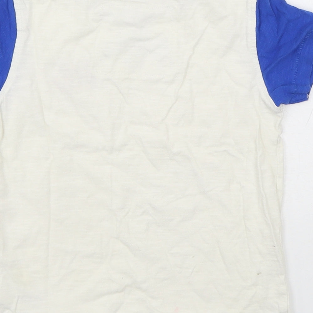 NEXT Boys White Cotton Basic T-Shirt Size 2-3 Years Round Neck Pullover