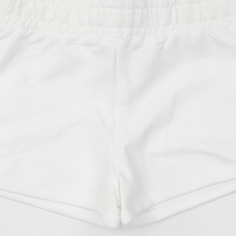 Dunes Girls White Cotton Sweat Shorts Size 5 Years Regular Drawstring
