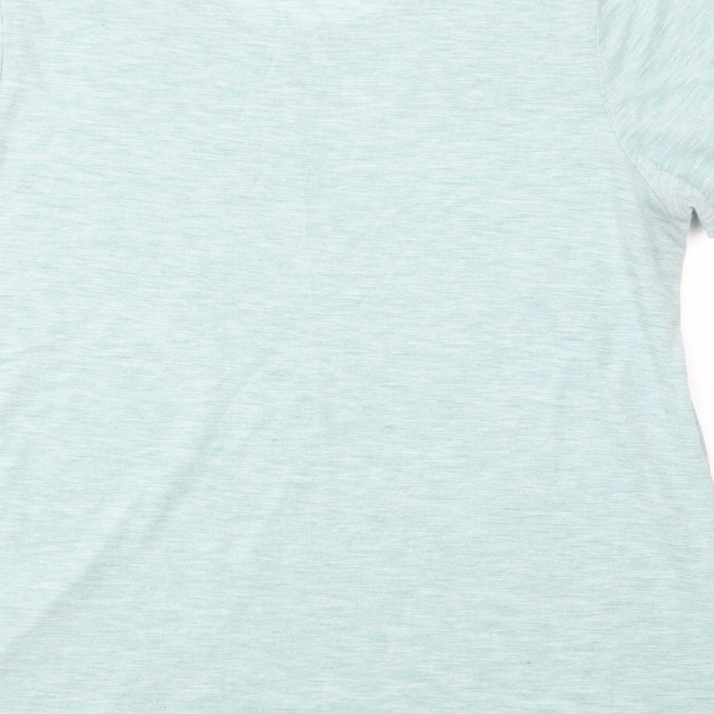 NEXT Womens Green Viscose Basic T-Shirt Size 14 Crew Neck