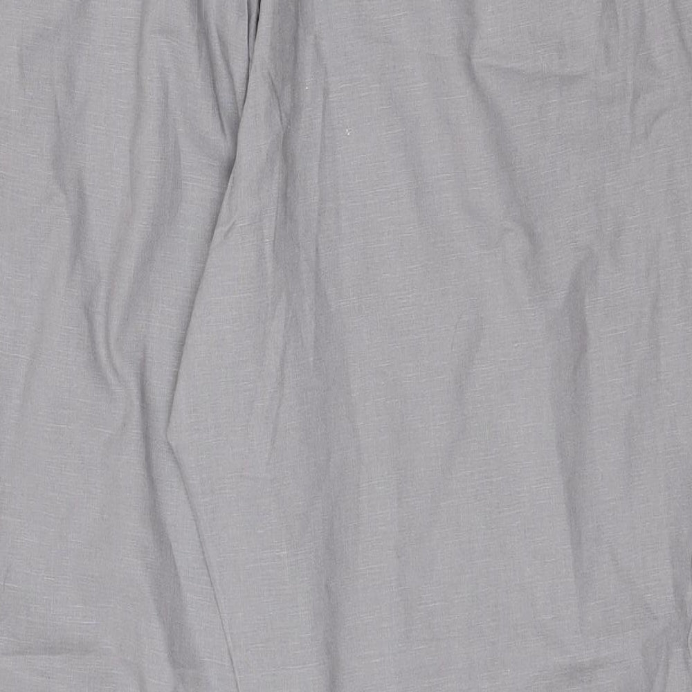 Maine New England Mens Grey Linen Dress Pants Trousers L27 in Regular Zip
