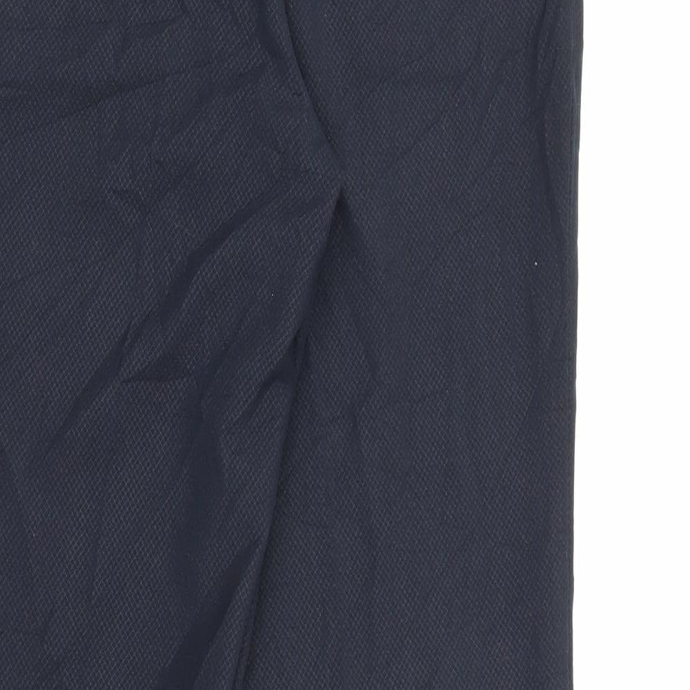 Marks and Spencer Womens Blue Polyester Carrot Trousers Size 12 L28 in Regular Zip