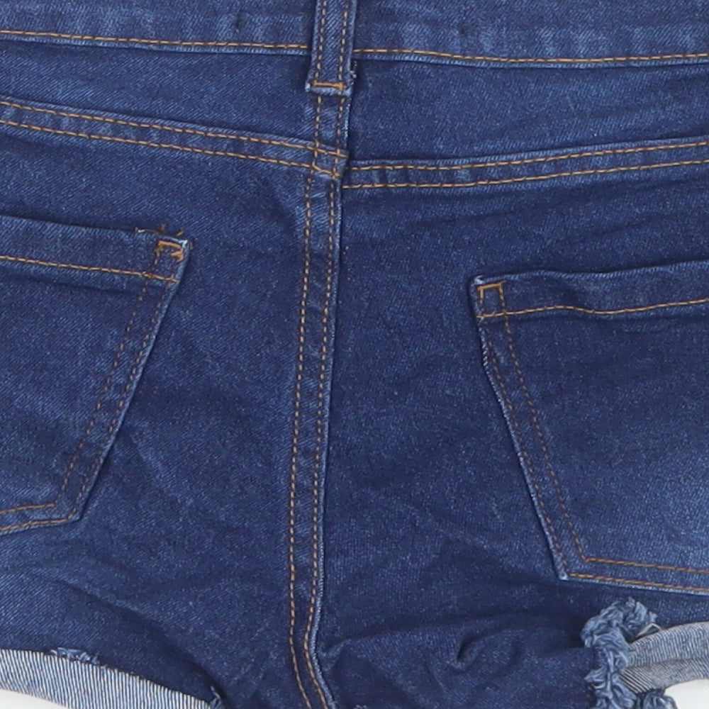 Denim Co Womens Blue Cotton Hot Pants Shorts Size 6 L3 in Regular Button