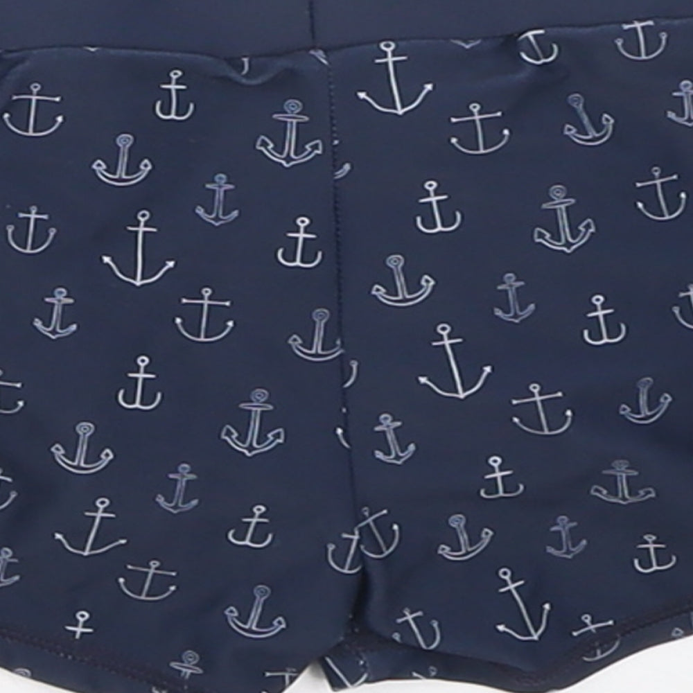 TU Boys Blue Geometric Polyamide Cropped Trousers Size 3-6 Months Pullover - Swim Short