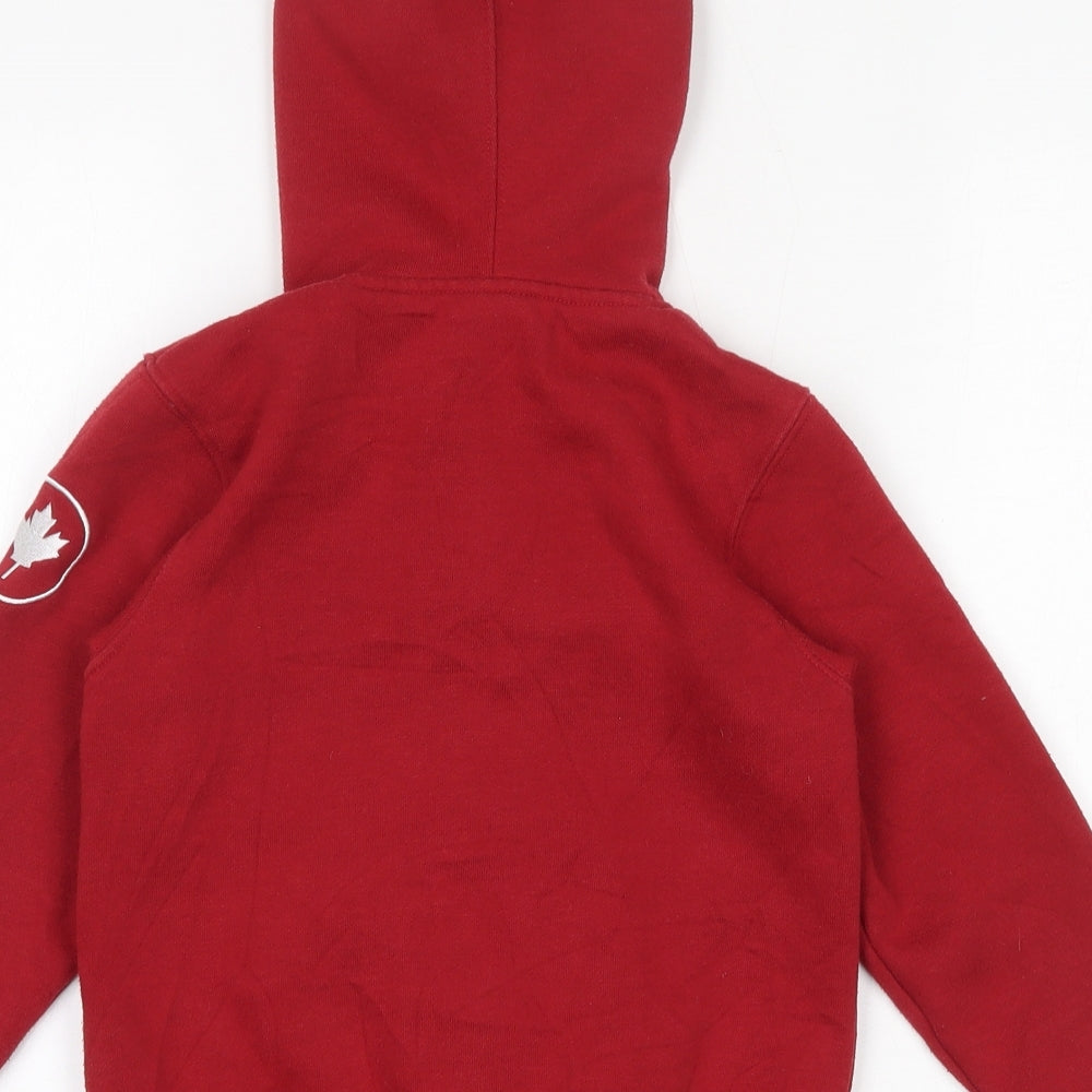 GGS Boys Red Cotton Full Zip Hoodie Size 6 Years Zip - Canada