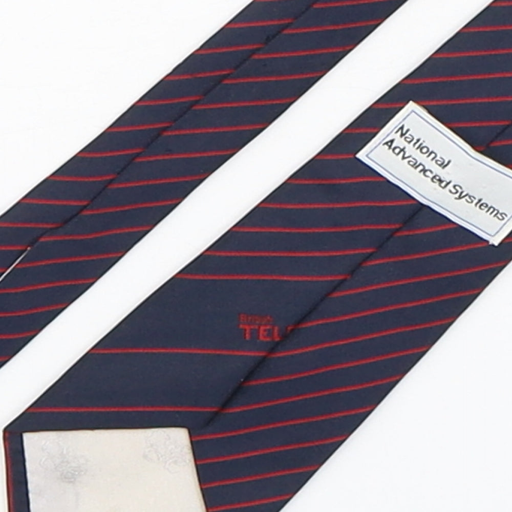 National Advanced Systems Mens Multicoloured Striped Polyester Pointed Tie One Size
