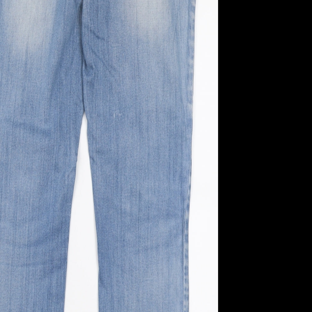 Red Herring Womens Blue Cotton Straight Jeans Size 10 L29 in Relaxed Button