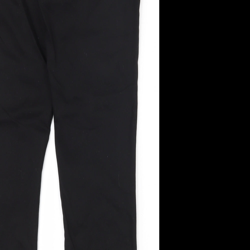Warehouse Womens Black Cotton Capri Trousers Size 10 L26 in Regular Zip