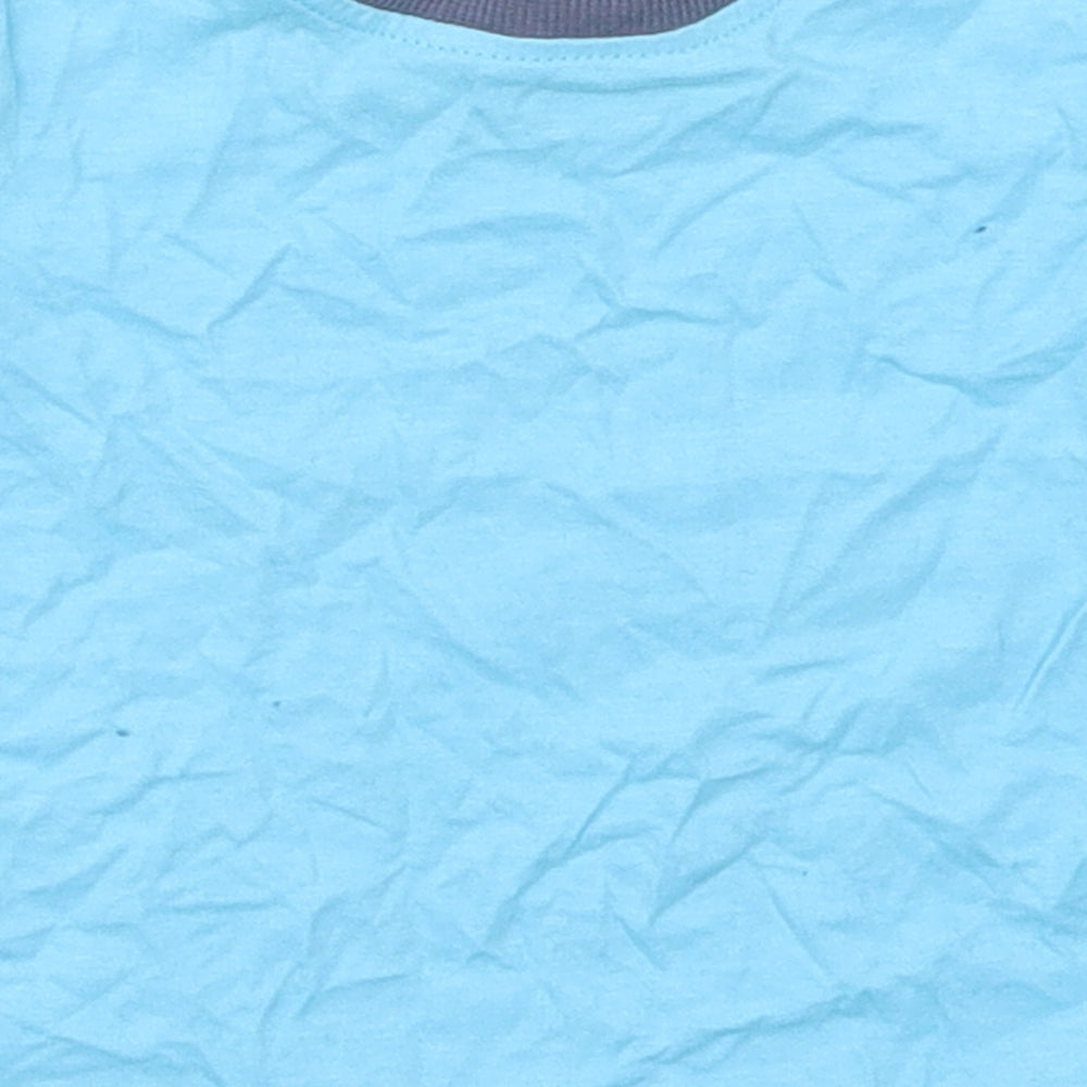 George Boys Blue Cotton Basic T-Shirt Size 3-6 Months Crew Neck Pullover - Traffic