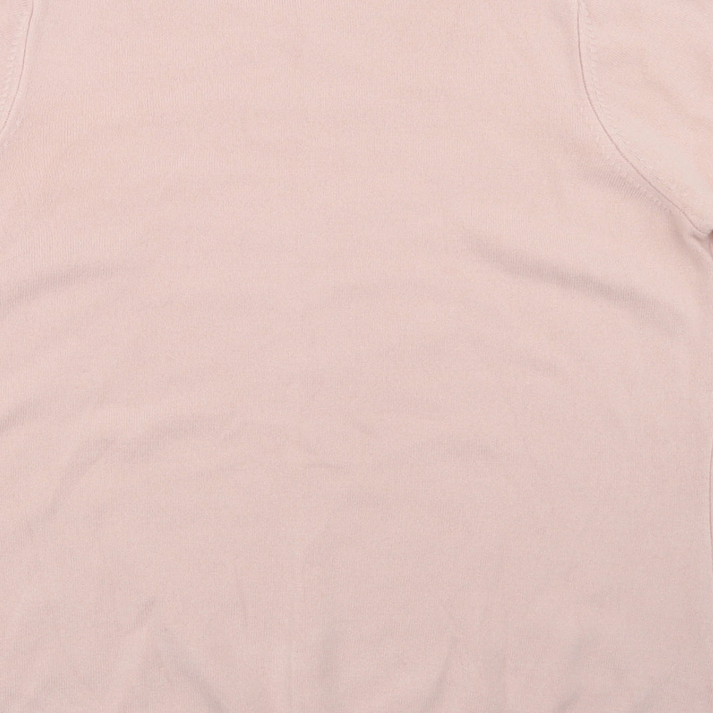 Marks and Spencer Womens Pink Crew Neck Acrylic Pullover Jumper Size 16