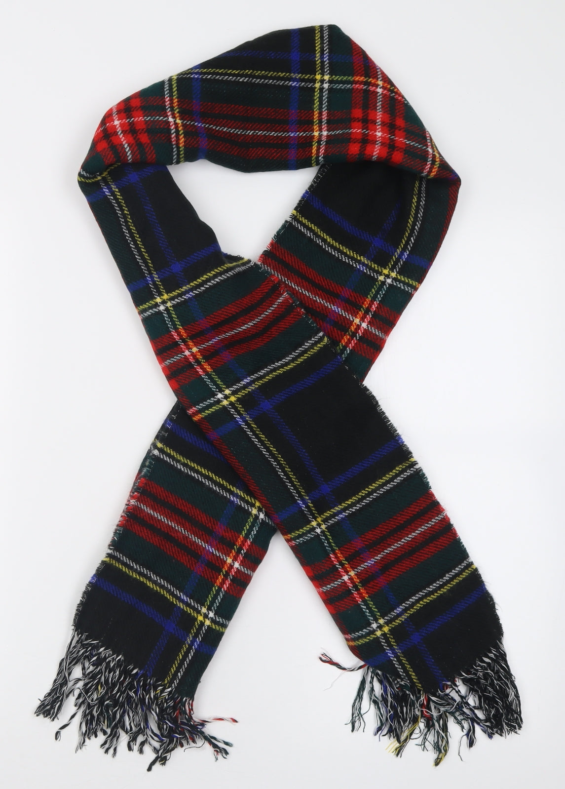 River Island Mens Green Plaid Acrylic Scarf One Size