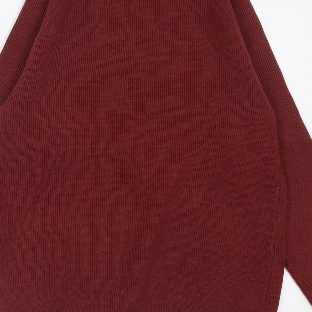 Marks and Spencer Mens Brown Crew Neck Cotton Pullover Jumper Size S