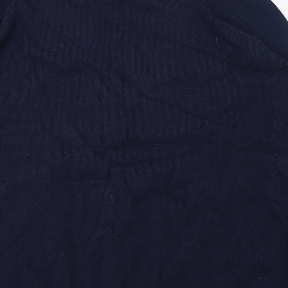 Marks and Spencer Womens Blue Mock Neck Viscose Pullover Jumper Size 14