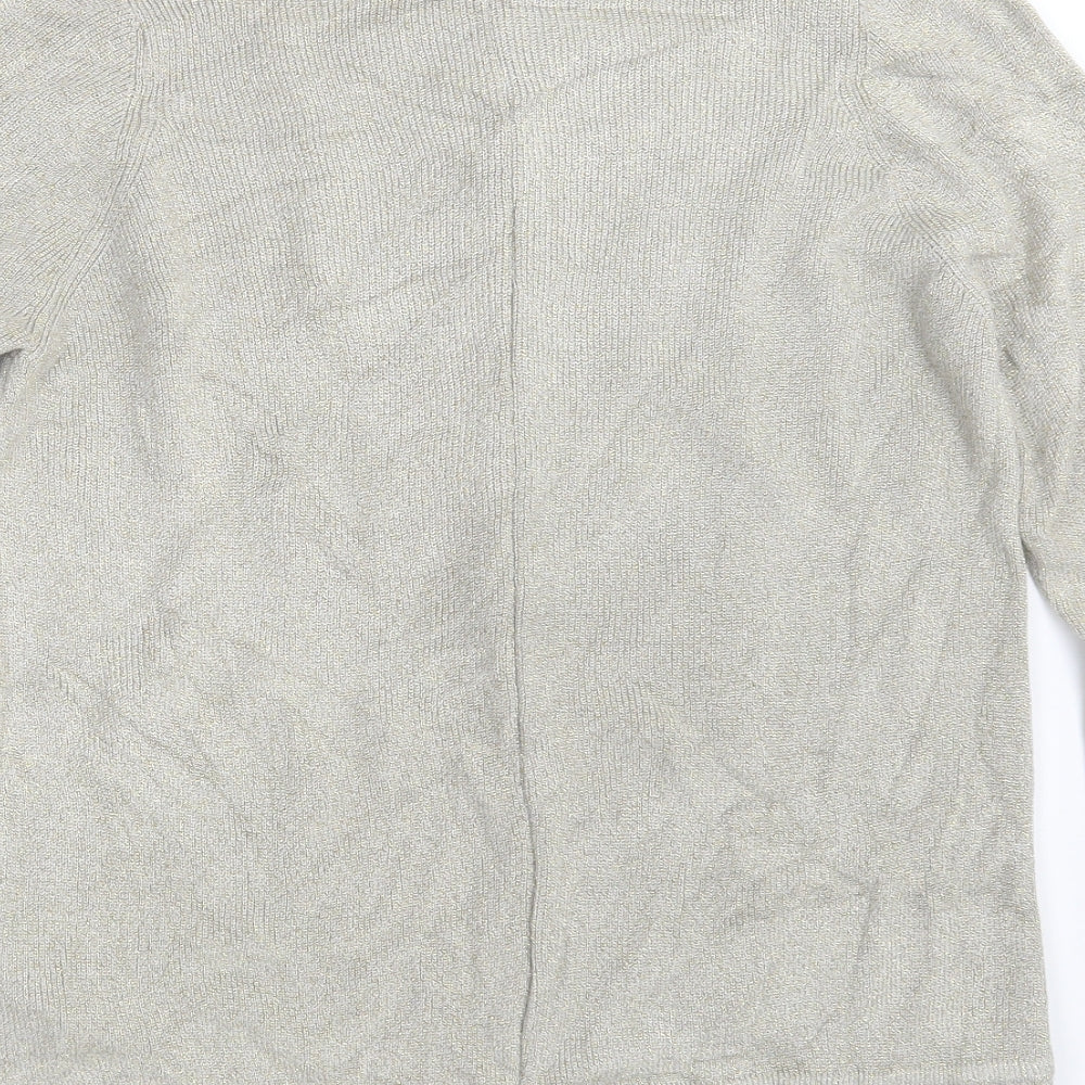 Marks and Spencer Womens Beige Round Neck Acrylic Pullover Jumper Size 12