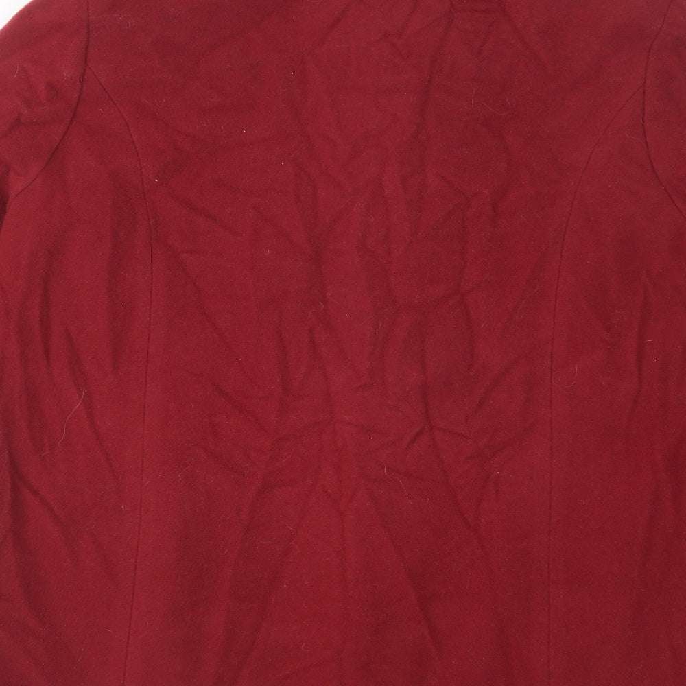 Marks and Spencer Womens Red Pea Coat Coat Size 14 Button