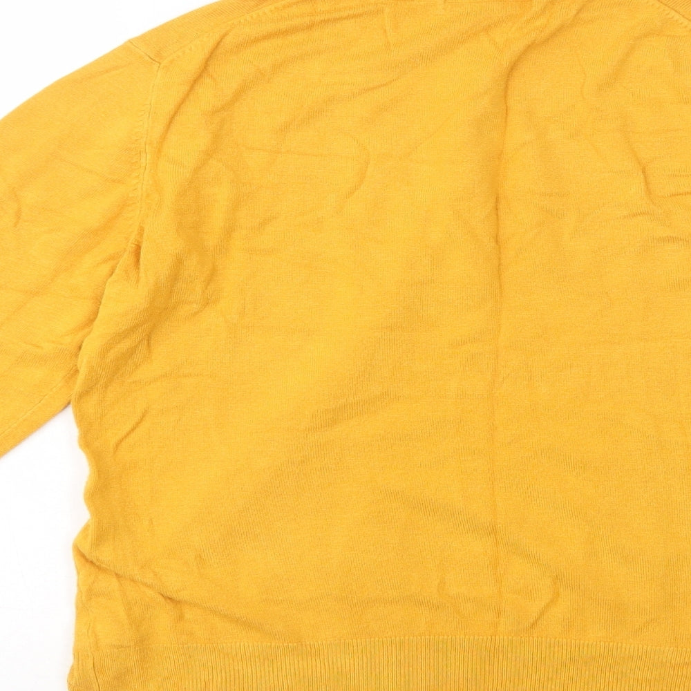 Dunnes Stores Womens Yellow Roll Neck Viscose Pullover Jumper Size L