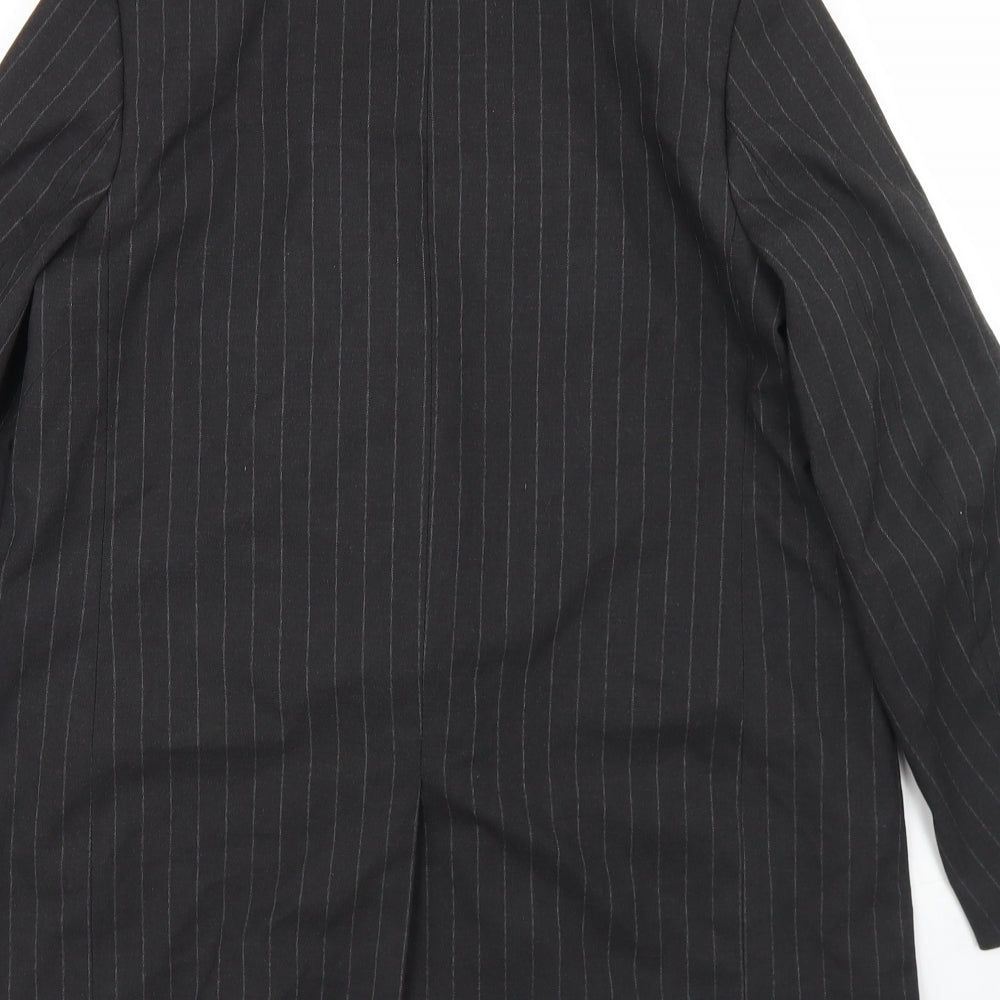 H&M Mens Grey Striped Polyester Jacket Blazer Size M