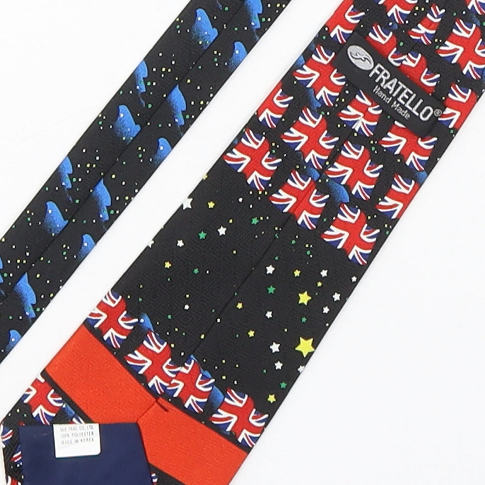 Fratello Mens Multicoloured Geometric Polyester Pointed Tie One Size - Millennium