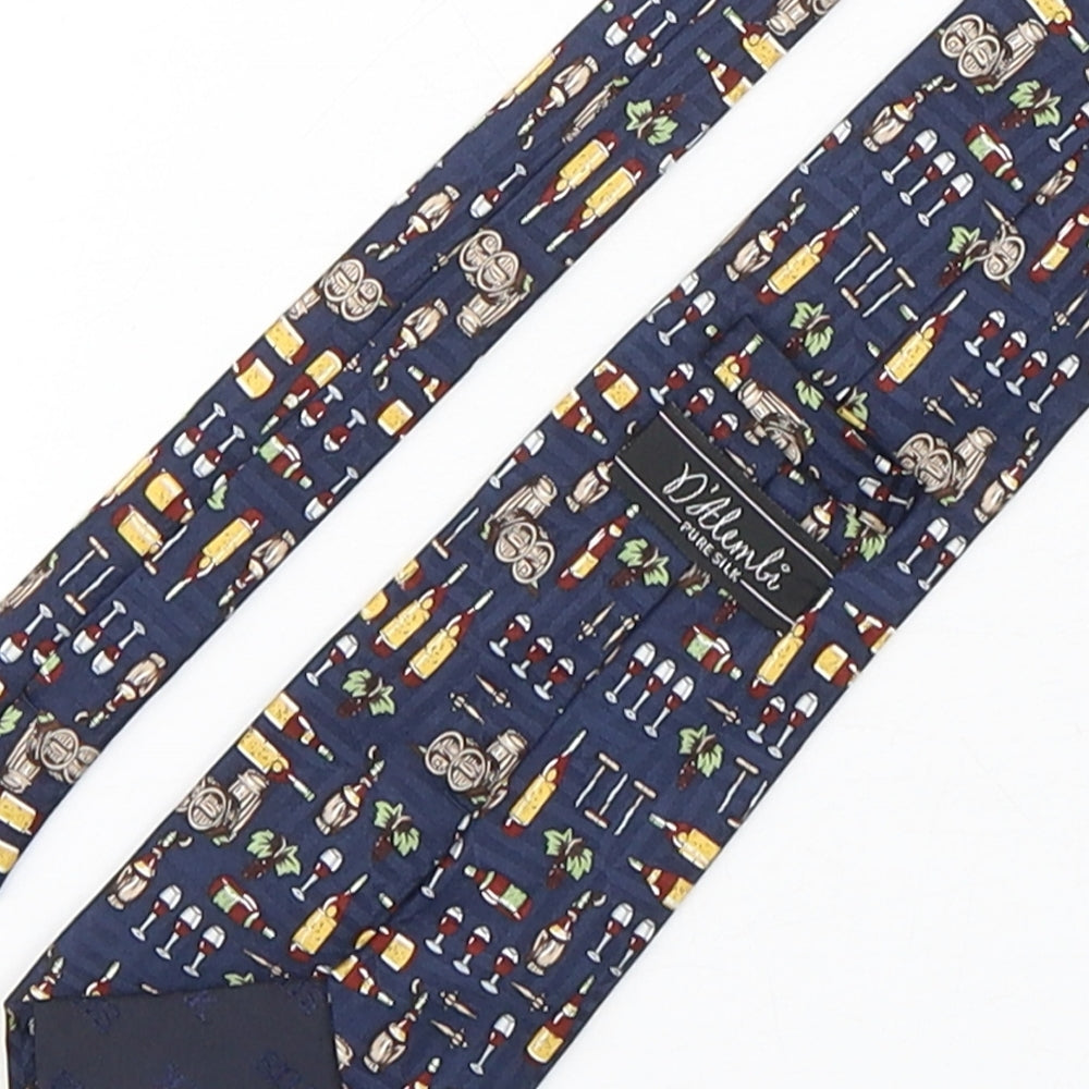 Dalemli Mens Multicoloured Geometric Silk Pointed Tie One Size