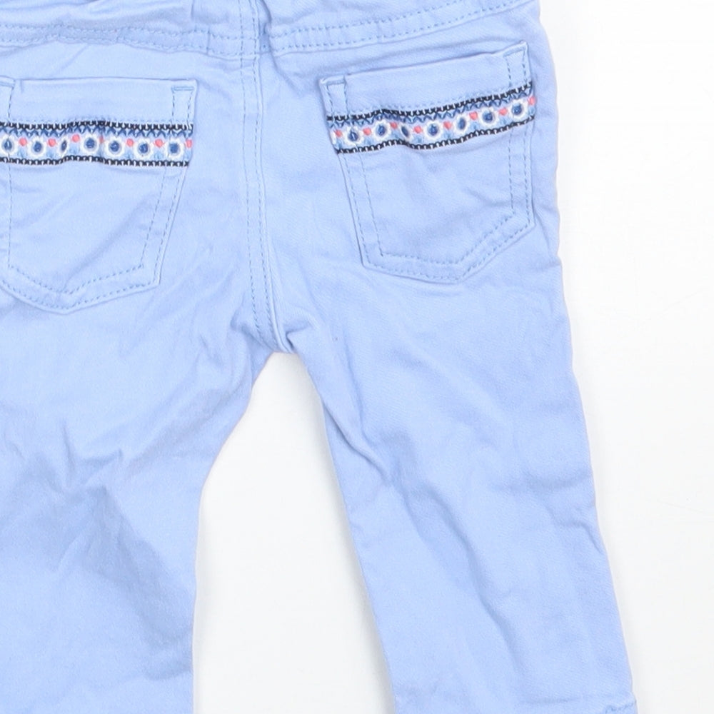 Marks and Spencer Baby Blue Cotton Cropped Jeans Size 6-9 Months Button