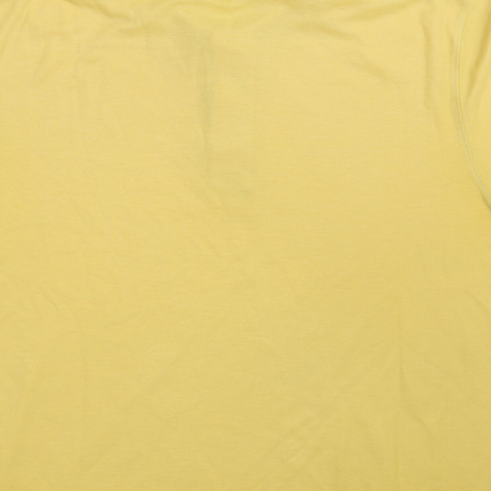 St. Bernard Mens Yellow Polyester Polo Size M Collared Button