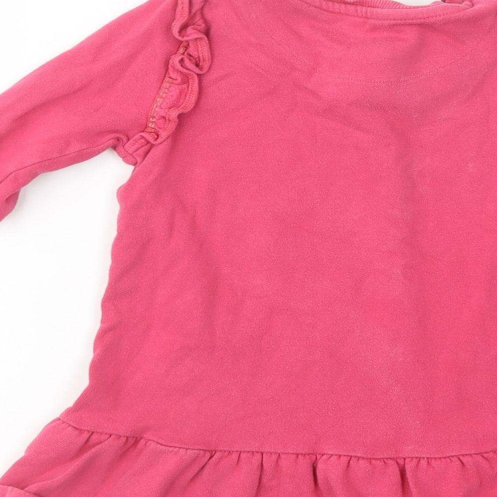 F&F Girls Pink Cotton Tunic Sweatshirt Size 5-6 Years Pullover