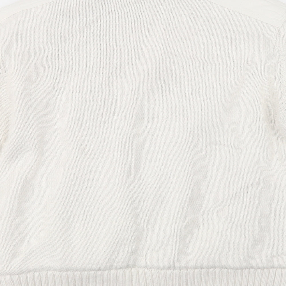 Firetrap Mens White Jacket Coatigan Size S Zip - Fluffy Lining