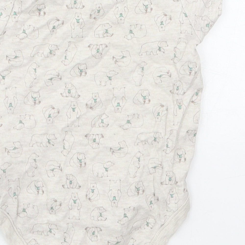 Jainco Baby Beige Cotton Babygrow One-Piece Size 3-6 Months Button - Bears