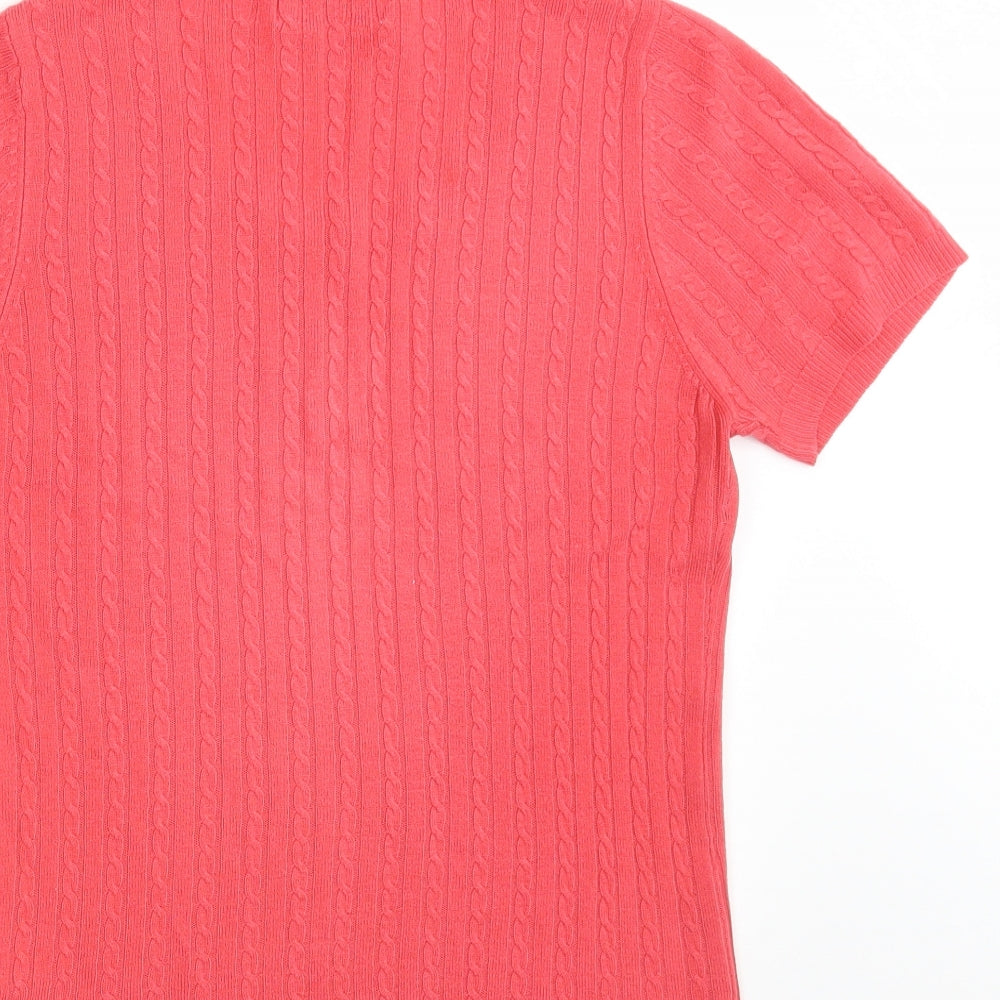 Dunnes Stores Womens Pink Scoop Neck Acrylic Pullover Jumper Size S